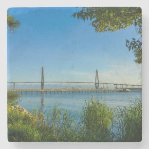 Scenic Arthur Ravenel Bridge Stone Coaster