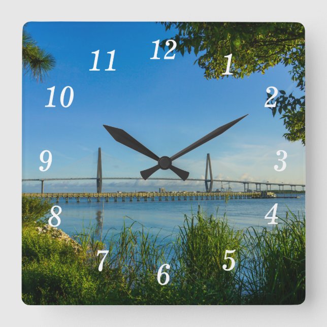 Scenic Arthur Ravenel Bridge Wall Clock (Front)