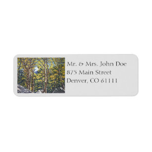 Scenic Aspen Trees in Estes National Park Return Address Label