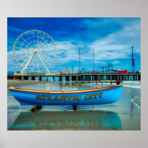 Scenic Atlantic City Boardwalk Poster