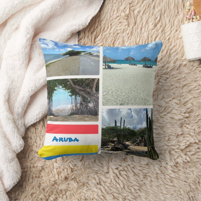 Scenic Beach and Desert Aruba  Cushion (Blanket)