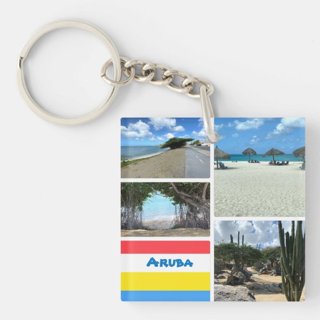 Scenic Beach and Desert Aruba  Key Ring (Front)