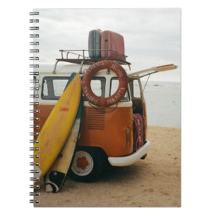 Scenic Beach Art Summer Vacation Vintage Beach Img Notebook