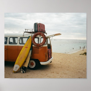 Scenic Beach Art Summer Vacation Vintage Beach Img Poster