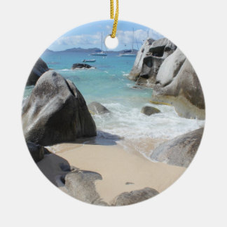 Scenic Beach at The Baths on Virgin Gorda, BVI Ceramic Ornament