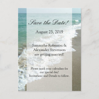 Scenic Beach Destination Wedding Save the Date Announcement Postcard