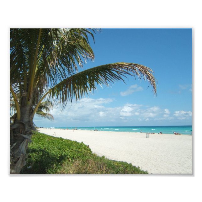 Scenic Beach Ocean, White Sand w/Aqua Water Photo Print (Front)