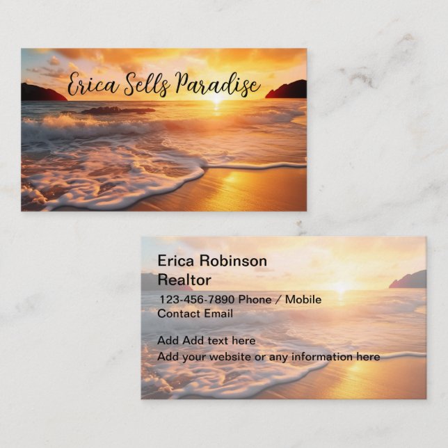 Scenic Beach Realtor Paradise Business Cards (Front/Back)
