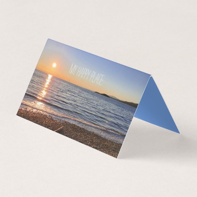 Scenic Beach Sunset Photo Card (Front)