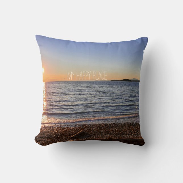 Scenic Beach Sunset Photo  Cushion (Front)