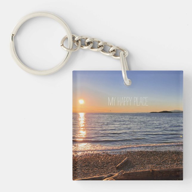 Scenic Beach Sunset Photo   Key Ring (Front)