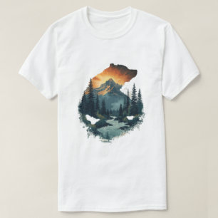 Scenic Bear Outdoor Adventure Art T-Shirt