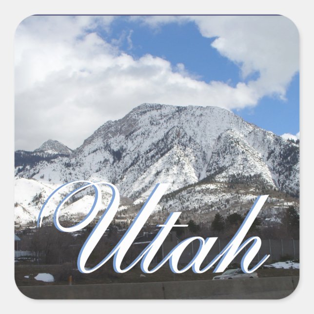 Scenic, Beautiful Utah Square Sticker (Front)