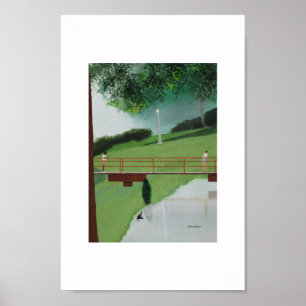 Scenic boardwalk in the park. poster