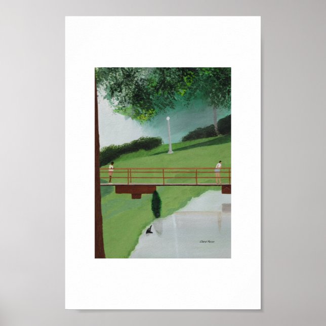 Scenic boardwalk in the park. poster (Front)
