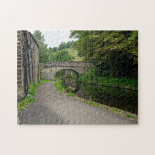 Scenic Brearley Bridge on the Rochdale Canal Lands Jigsaw Puzzle