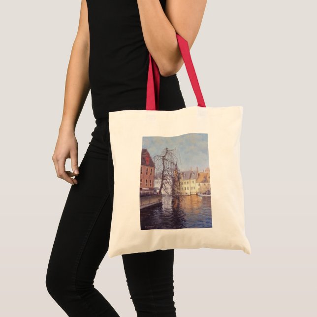 Scenic Bruges City and Canal View Tote Bag (Front (Product))