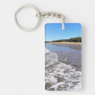 Scenic Canoe Point Beach Tannum Sands Ocean Wave Key Ring