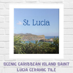 Scenic Caribbean Island Saint Lucia Ceramic Tile