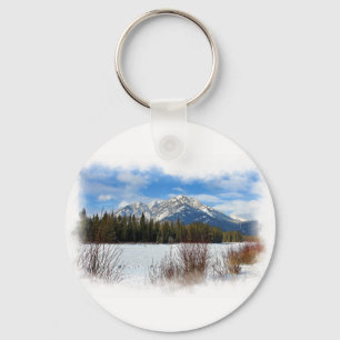 Scenic Cascade Mountain - Banff Alberta Key Ring