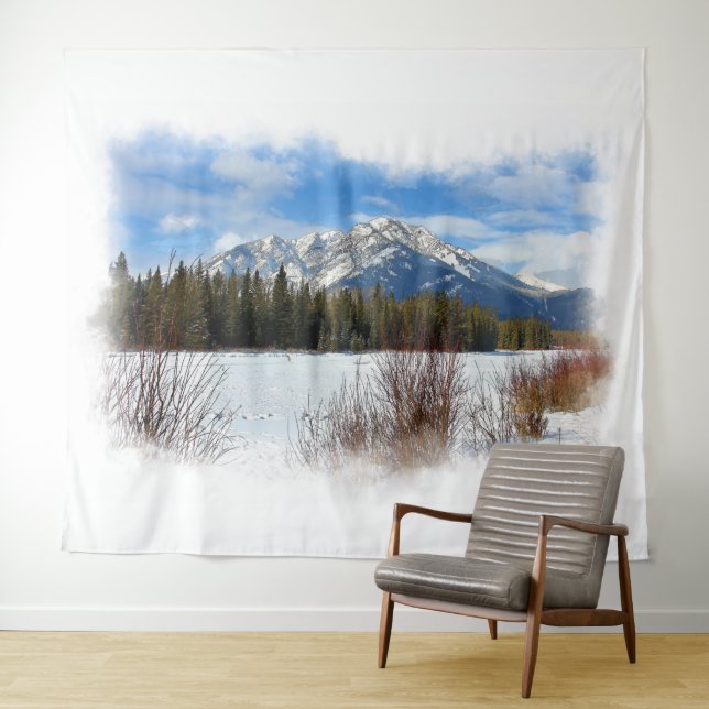 Scenic Cascade Mountain - Banff Alberta Tapestry (In Situ (Horizontal))