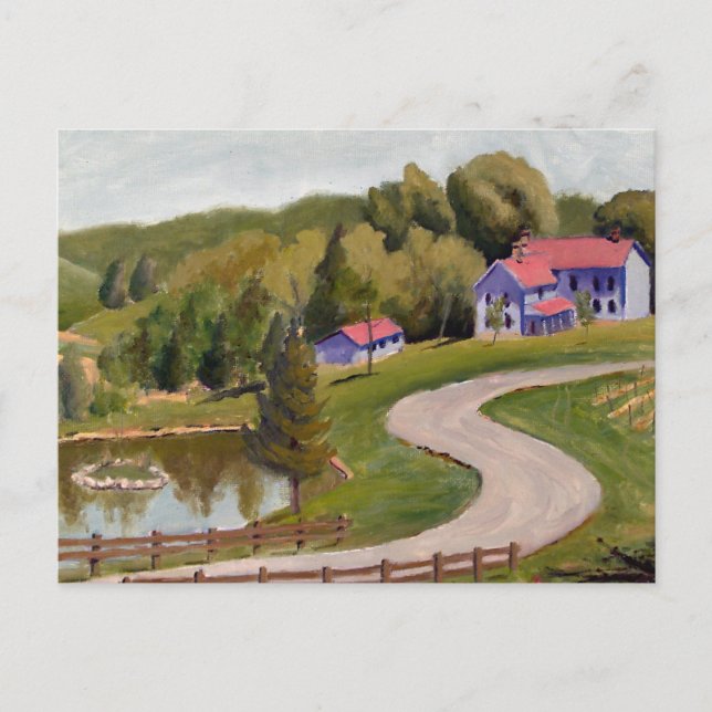 Scenic Chandler Hill Winery Oil Painting Postcard (Front)