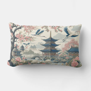 scenic chinoiserie lumbar cushion