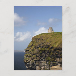 Scenic Cliffs of Moher and O'Brien's Tower. Postcard