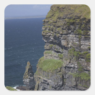 Scenic Cliffs of Moher and O'Brien's Tower Square Sticker