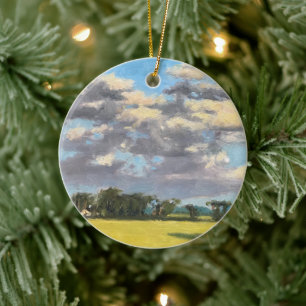 Scenic Clouds Over St Louis Missouri Farm Pasture  Ceramic Ornament