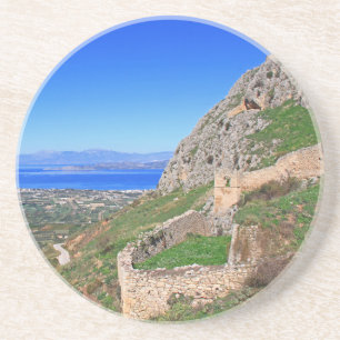 Scenic Corinth Acropolis in Greece, Round Coaster