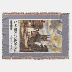 Scenic Country View British Railways Poster Throw Blanket