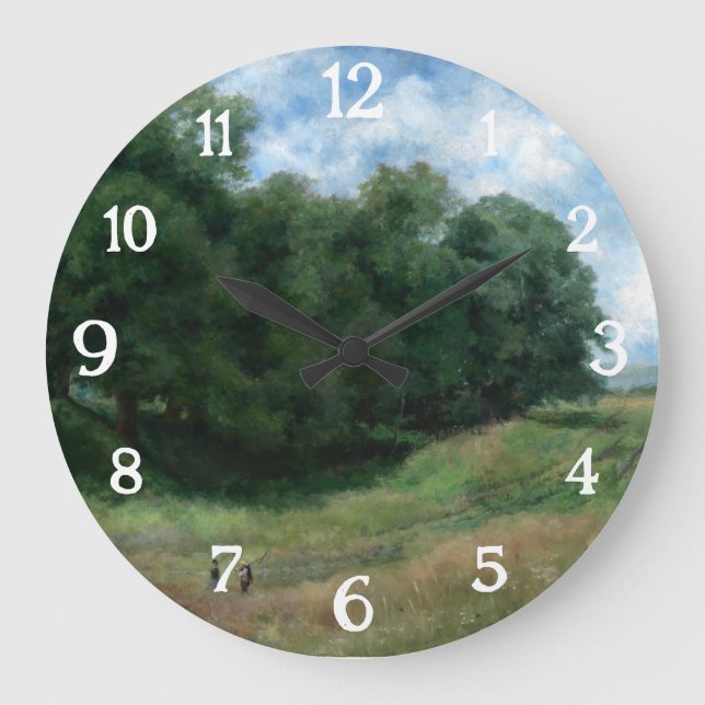 Scenic Countryside Path – Vintage Landscape Design Large Clock (Front)