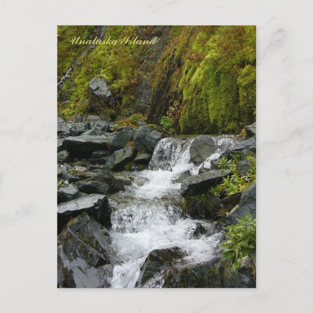 Scenic Creek Falls, Unalaska Island Postcard (Front)