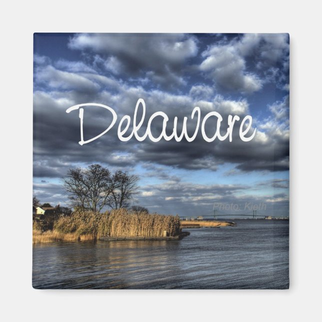 Scenic Delaware USA State Souvenir Fridge Magnet (Front)