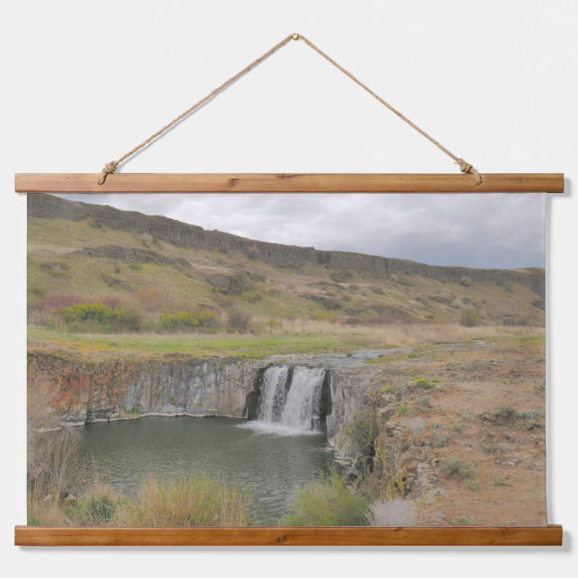 Scenic Desert Waterfall Landscape Photo Hanging Tapestry (Front)