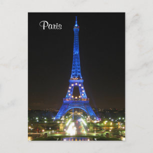 Scenic Eiffel Tower at Night Postcard