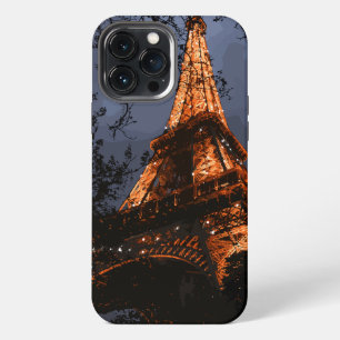 Scenic Eiffel Tower Paris France at Night Majestic iPhone 13 Pro Max Case