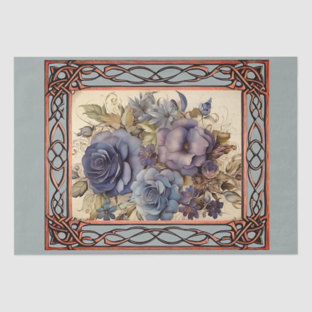 Scenic Fantasy Gothic Florals  Decoupage Tissue Paper (Front)