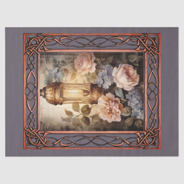 Scenic Fantasy Gothic Florals  Decoupage Tissue Paper (Front)