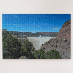 Scenic Flaming Gorge Dam Reservoir Utah Photograph Jigsaw Puzzle