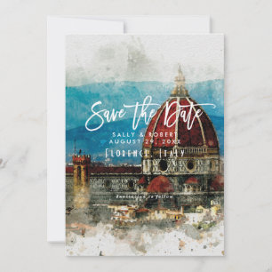 scenic Florence Italy wedding save the date card