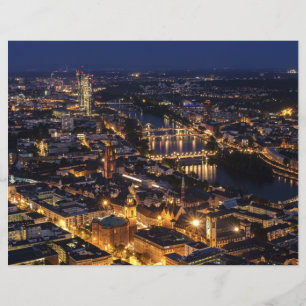 Scenic Frankfurt Night Scrapbook Paper