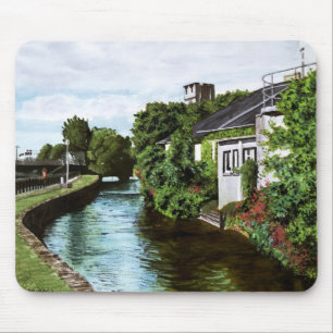 Scenic Galway City Ireland Canal View Mouse Pad