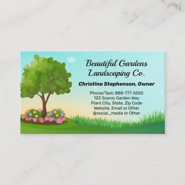 Scenic Gardens Landscape Lawn Care Business Card (Front)