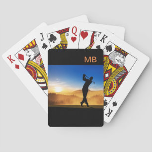 Scenic Golf Theme Monogram  Playing Cards