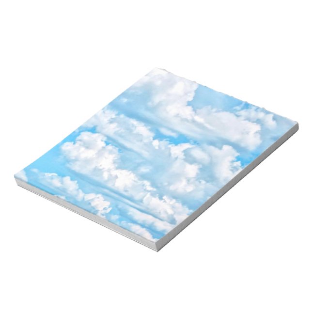 Scenic Happy Sunny Clouds Background Notepad (Rotated)