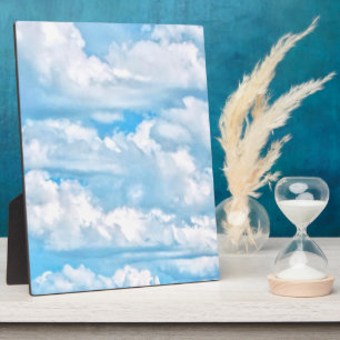 Scenic Happy Sunny Clouds Background Plaque