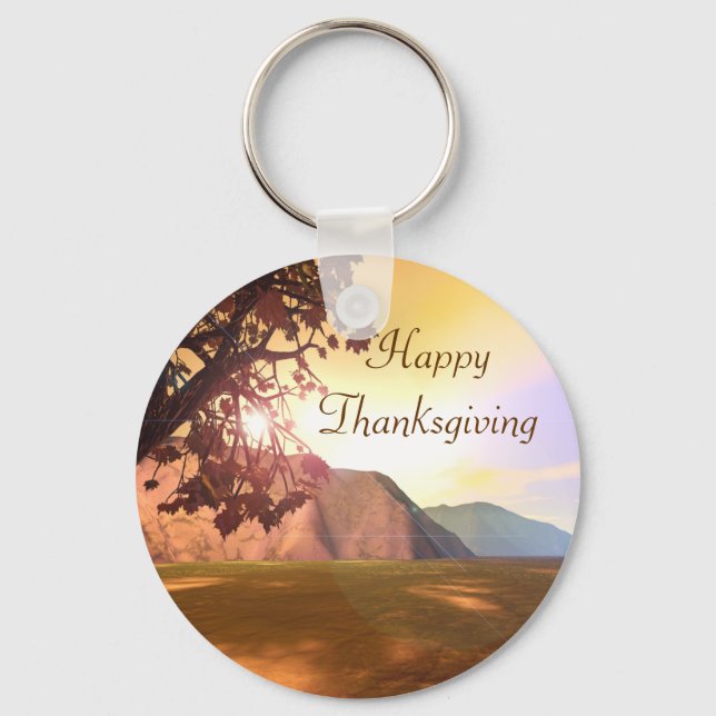 Scenic Happy Thanksgiving Key Ring (Front)