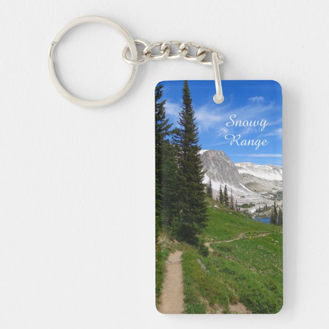 Scenic Hiking Snowy Range Mountain Summit Wyoming Key Ring (Front)